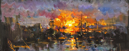 Günün Son Işığı Yağlı Boya Tablosu