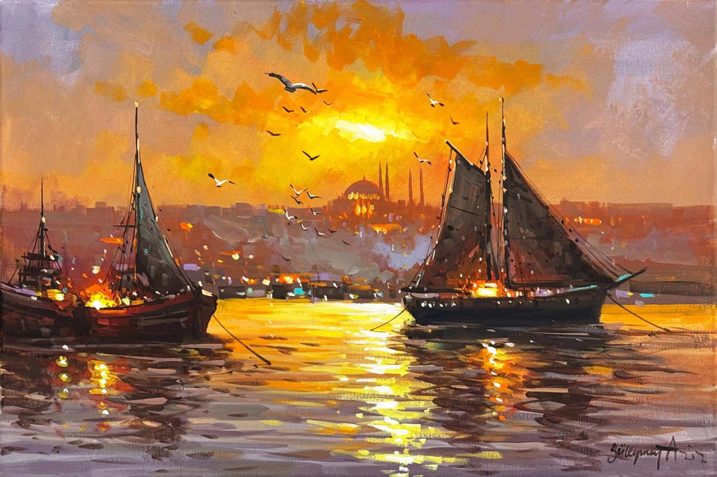 Akşamın Işığı Yağlı Boya Tablosu