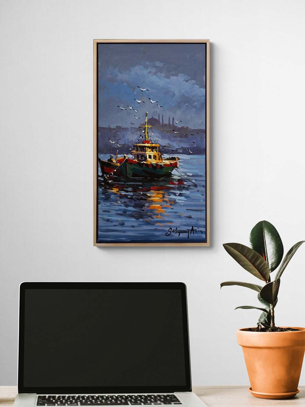 Boğazda Seher Vakti Yağlı Boya Tablosu