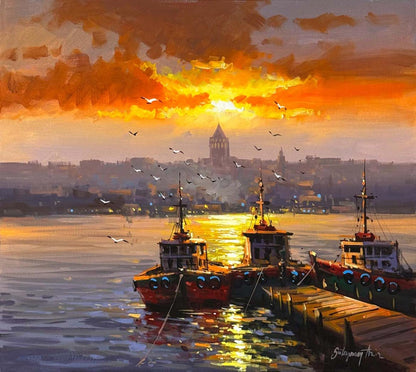 Kızıl Ufuk Yağlı Boya Tablosu