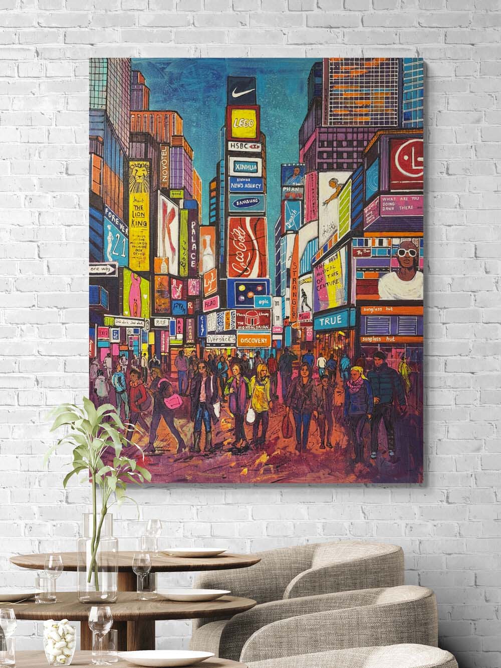 New York Zamanı Yağlı Boya Tablosu Simurg Sanatevi