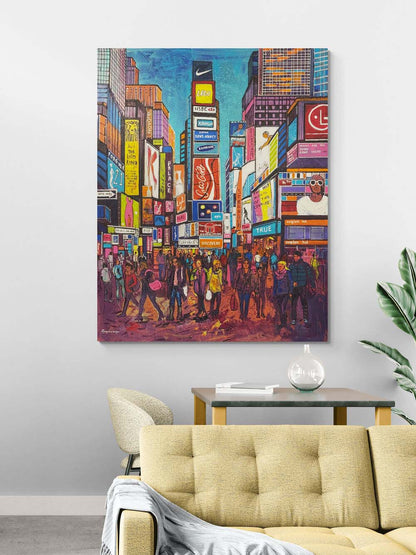 New York Zamanı Yağlı Boya Tablosu Simurg Sanatevi