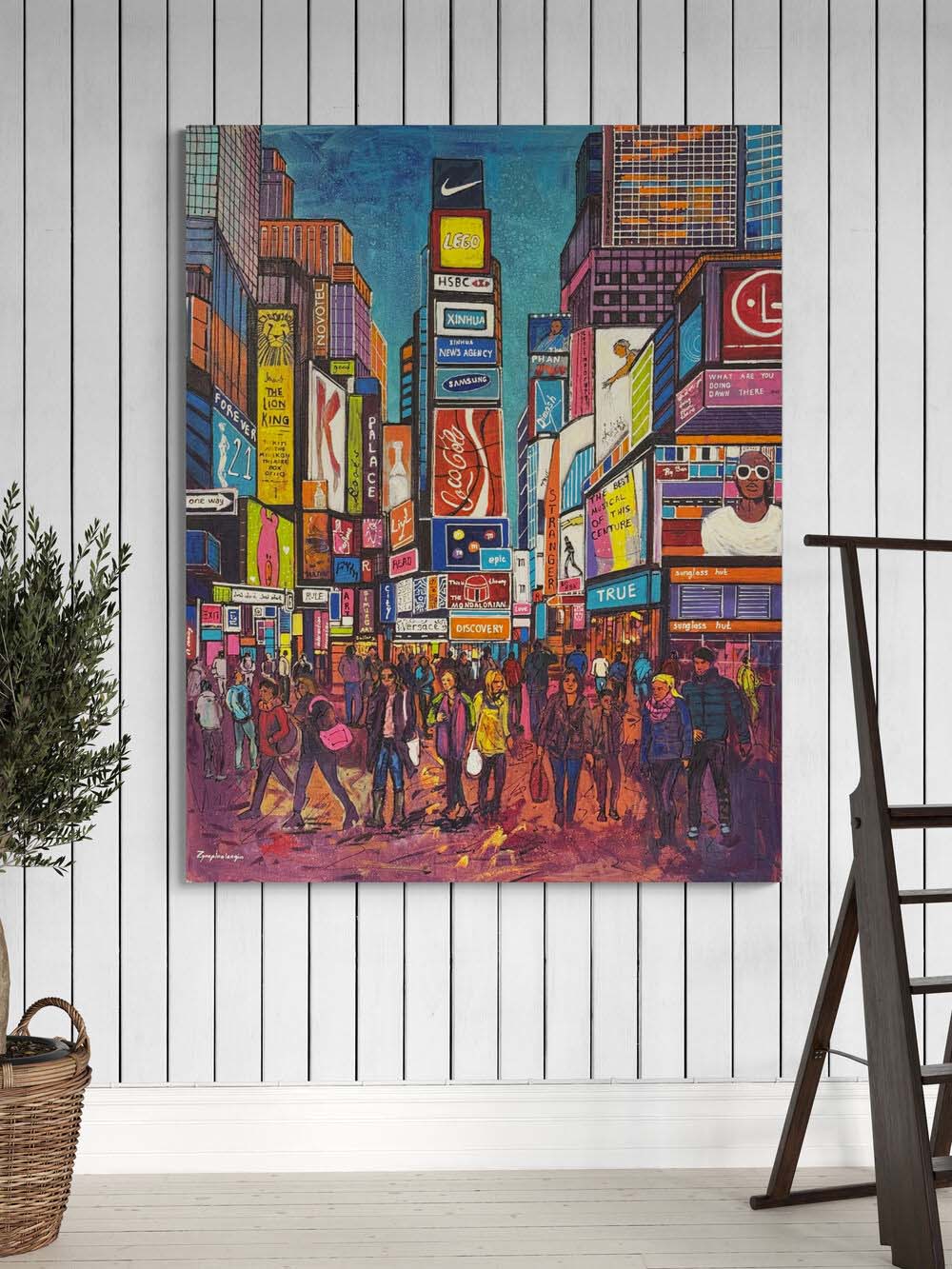 New York Zamanı Yağlı Boya Tablosu Simurg Sanatevi