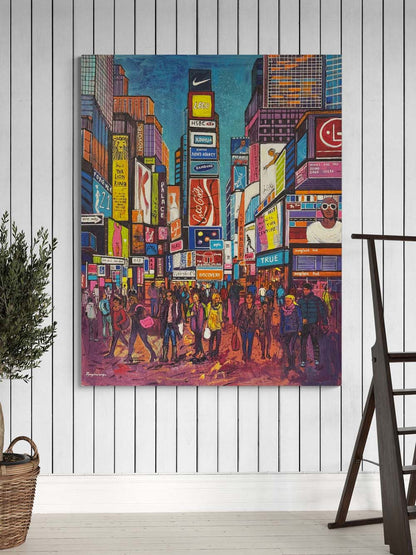 New York Zamanı Yağlı Boya Tablosu Simurg Sanatevi