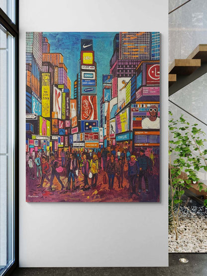 New York Zamanı Yağlı Boya Tablosu Simurg Sanatevi