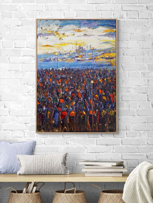 Uzaklarda İstanbul Yağlı Boya Tablosu