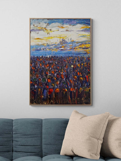 Uzaklarda İstanbul Yağlı Boya Tablosu