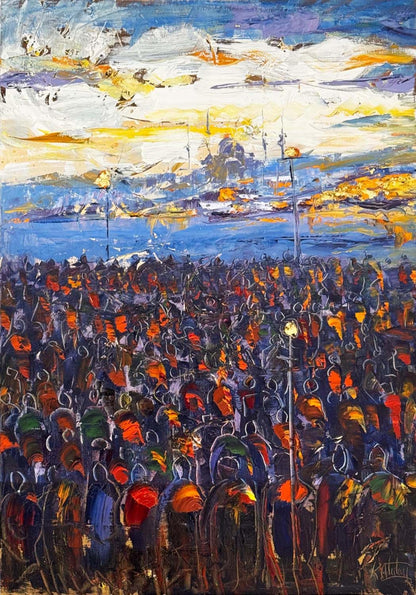 Uzaklarda İstanbul Yağlı Boya Tablosu