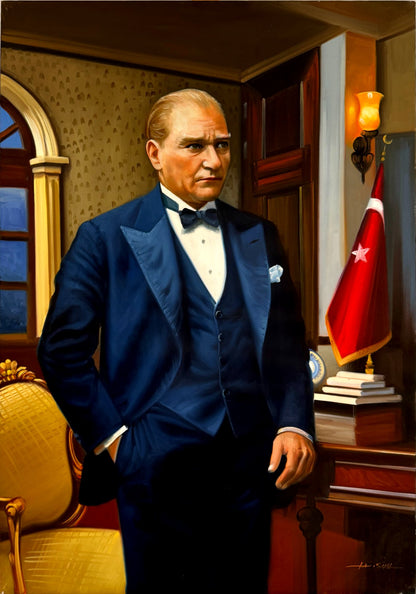 Ofiste Düşünceler Yağlı Boya Tablosu Simurg Sanatevi