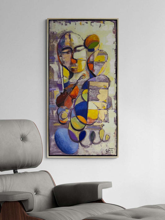 Melodinin Geometrisi Yağlı Boya Tablosu