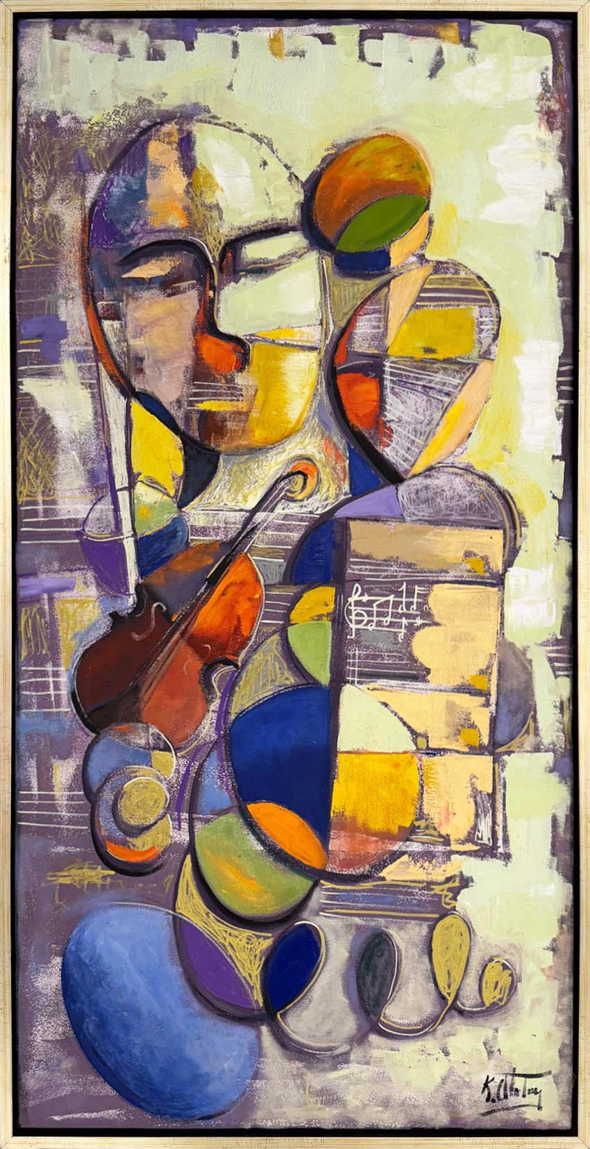 Melodinin Geometrisi Yağlı Boya Tablosu