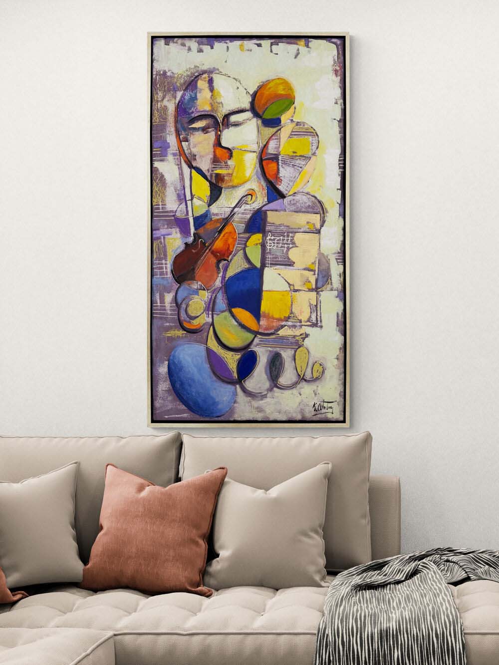 Melodinin Geometrisi Yağlı Boya Tablosu