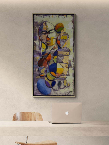 Melodinin Geometrisi Yağlı Boya Tablosu