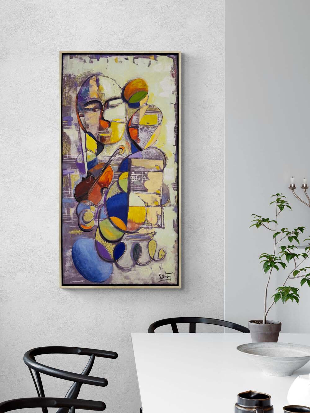 Melodinin Geometrisi Yağlı Boya Tablosu