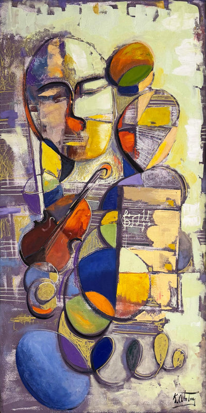 Melodinin Geometrisi Yağlı Boya Tablosu