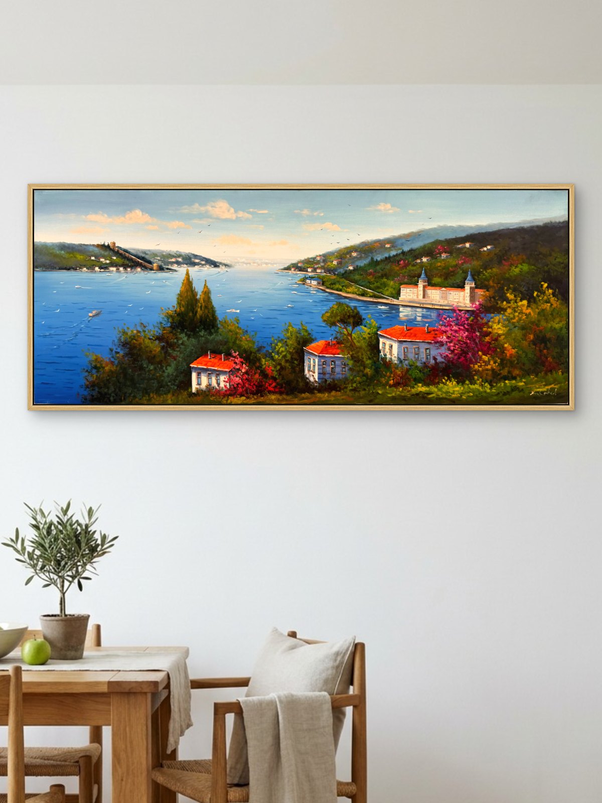 Kıyıda Yaz Işığı Yağlı Boya Tablosu Simurg Sanatevi
