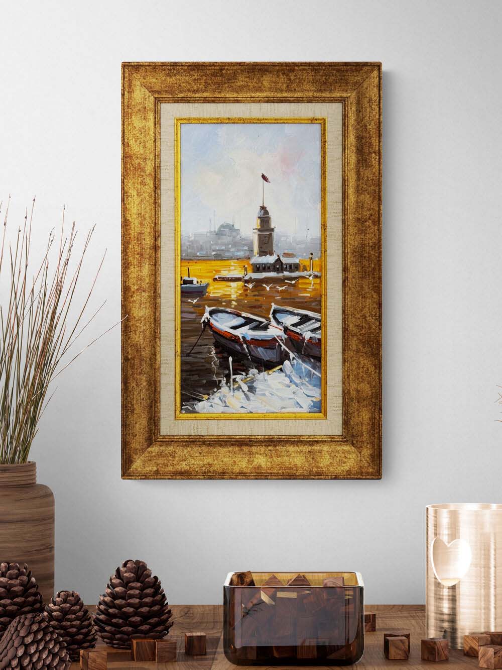 Karda Kız Kulesi Yağlı Boya Tablosu