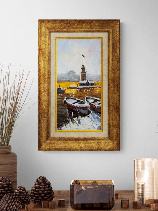 Karda Kız Kulesi Yağlı Boya Tablosu