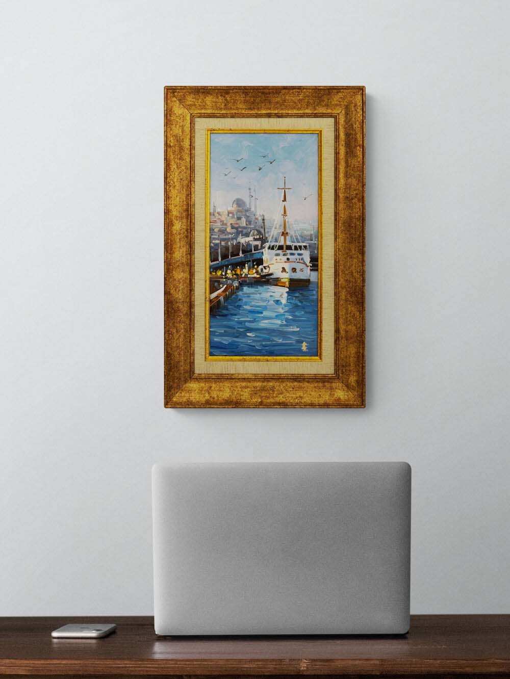 Eminönü İskelesi Boğaz Yağlı Boya Tablosu