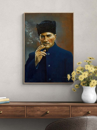 Karakalpaklı Atatürk Yağlı Boya Tablosu