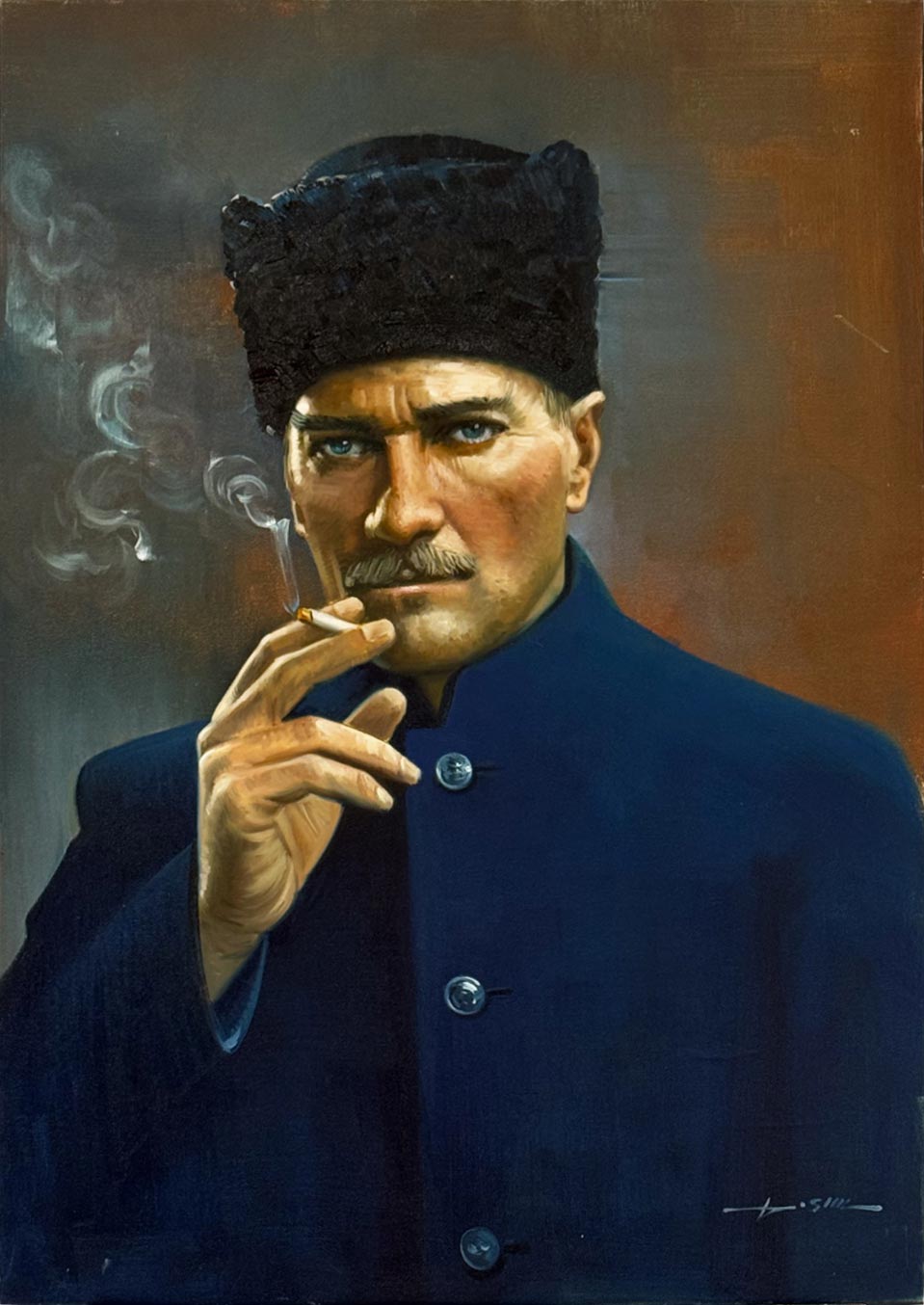 Karakalpaklı Atatürk Yağlı Boya Tablosu
