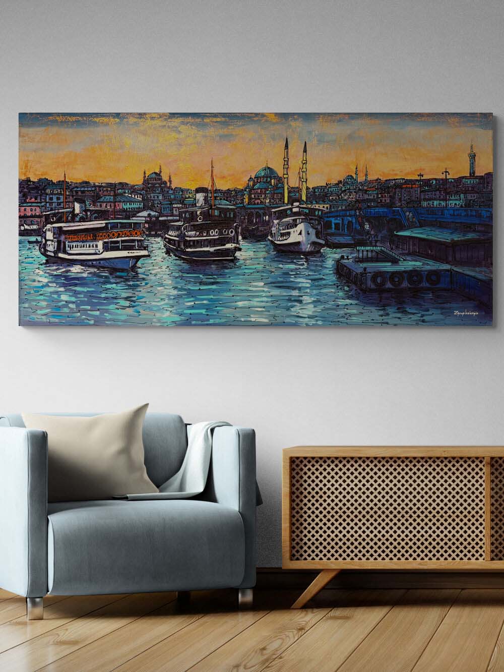 Boğaz’ın Durgun Suları Yağlı Boya Tablosu