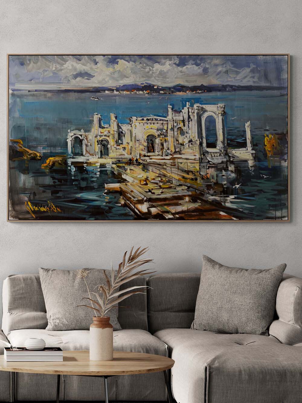 Zamana Direnen İskele Yağlı Boya Tablosu