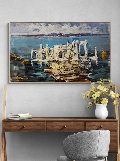 Zamana Direnen İskele Yağlı Boya Tablosu