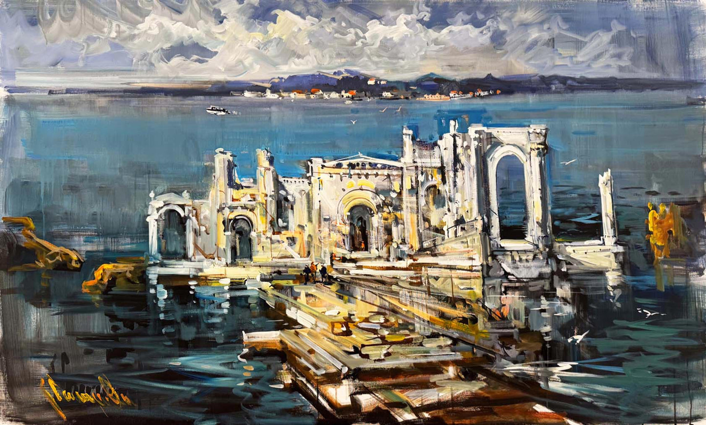 Zamana Direnen İskele Yağlı Boya Tablosu