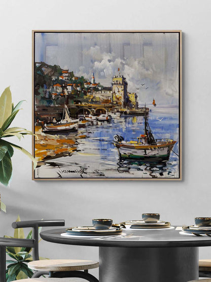 Limanın Sabahı Yağlı Boya Tablosu