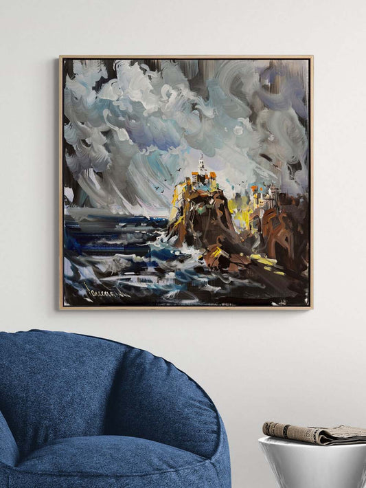 Sisli Mavi Sular Yağlı Boya Tablosu