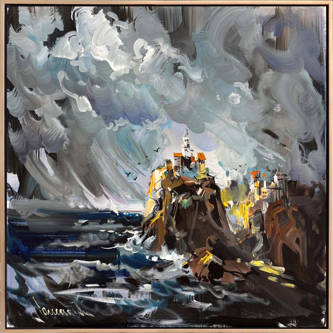 Sisli Mavi Sular Yağlı Boya Tablosu