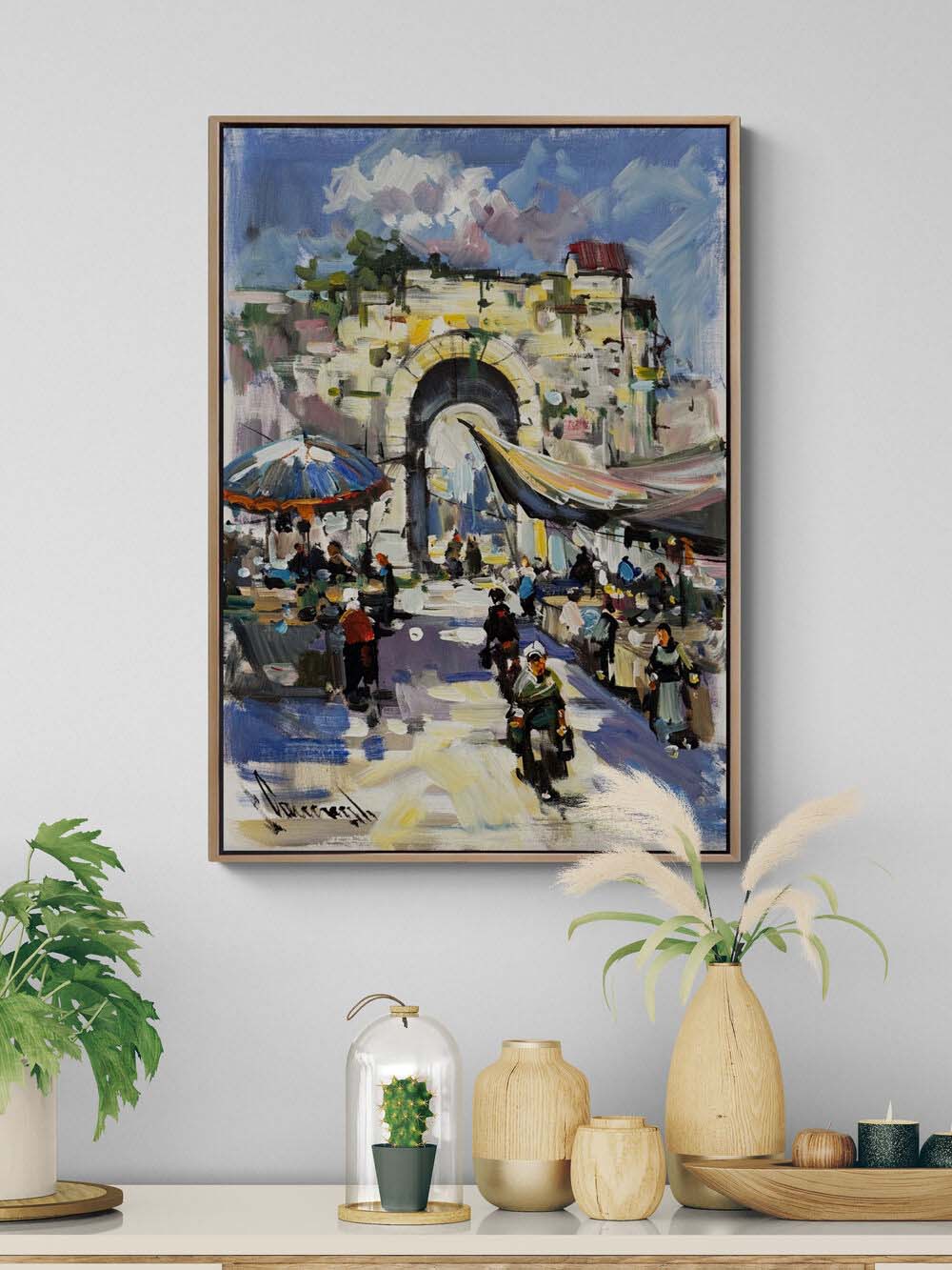 Sur İçinde Pazar Yağlı Boya Tablosu