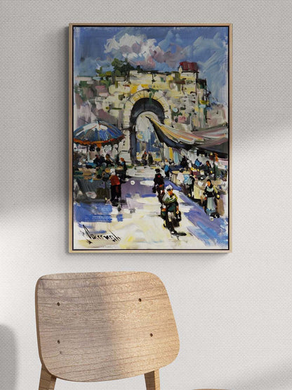 Sur İçinde Pazar Yağlı Boya Tablosu