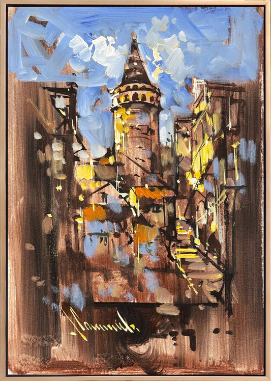 Yükselen Galata Yağlı Boya Tablosu