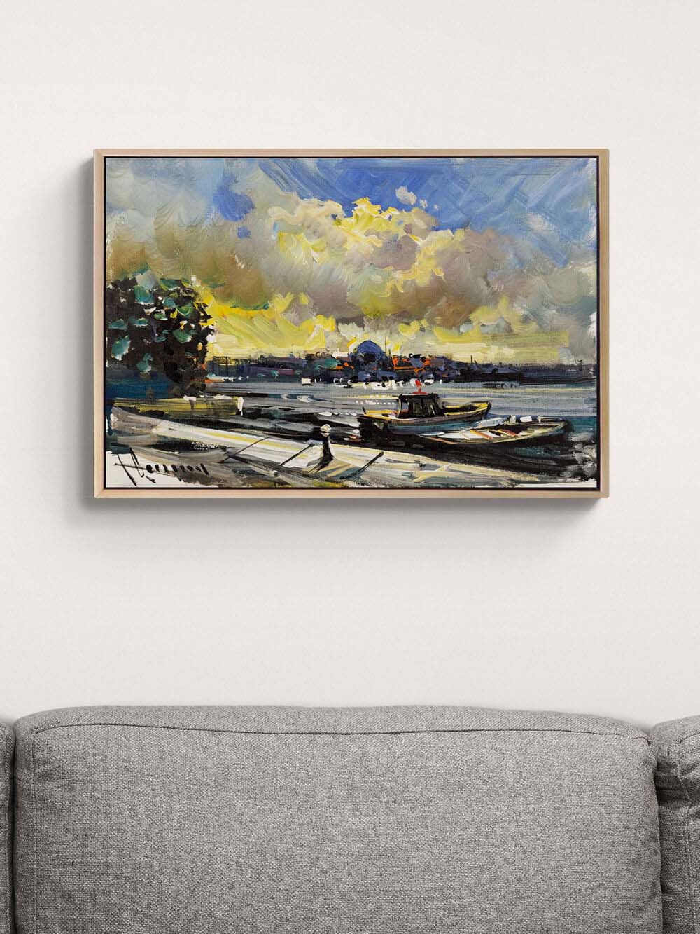 Boğaza Yansıyan Zaman Yağlı Boya Tablosu