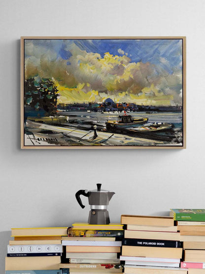 Boğaza Yansıyan Zaman Yağlı Boya Tablosu