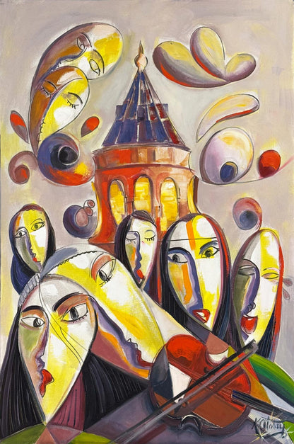 Senkronize Yüzler Yağlı Boya Tablosu