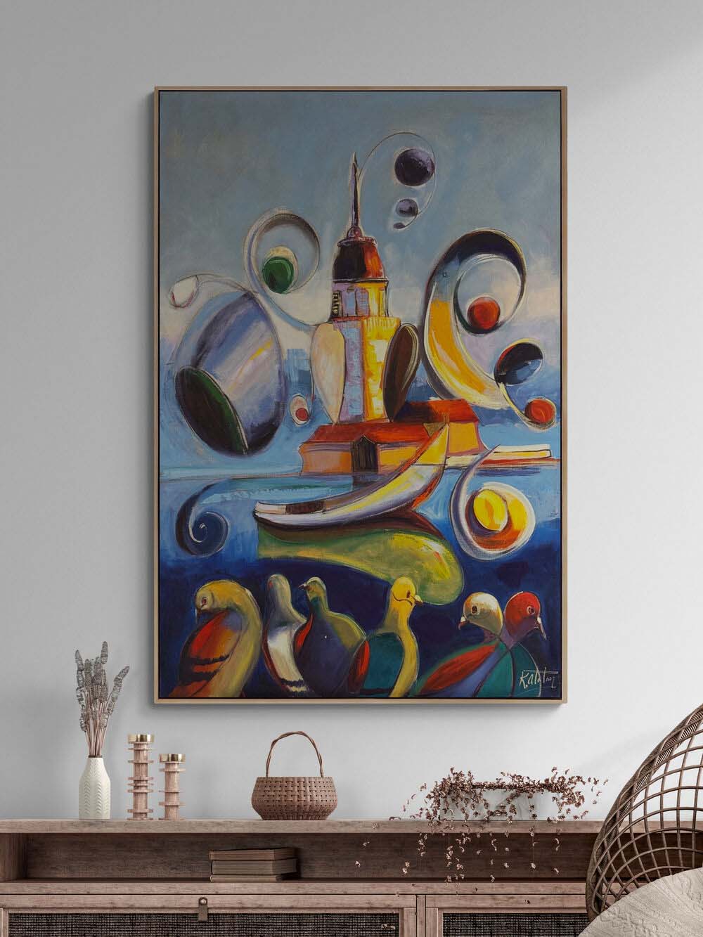 Kız Kulesinde Ritim Yağlı Boya Tablosu