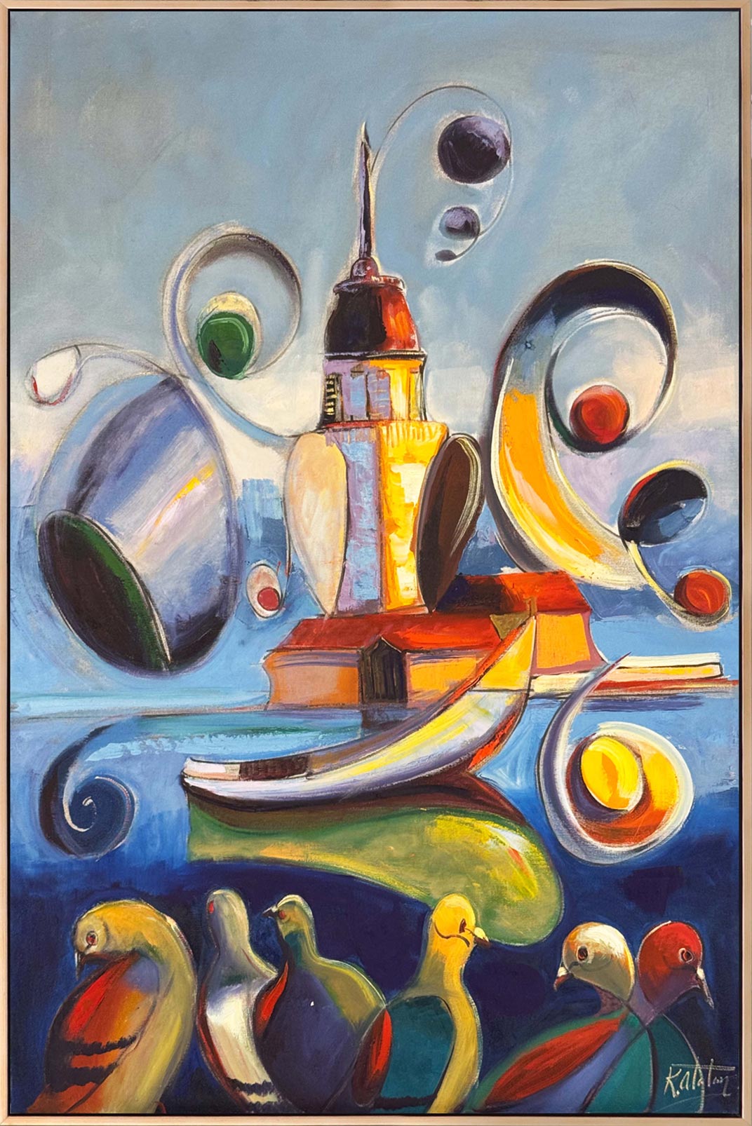 Kız Kulesinde Ritim Yağlı Boya Tablosu