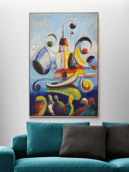 Kız Kulesinde Ritim Yağlı Boya Tablosu