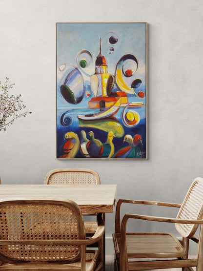 Kız Kulesinde Ritim Yağlı Boya Tablosu