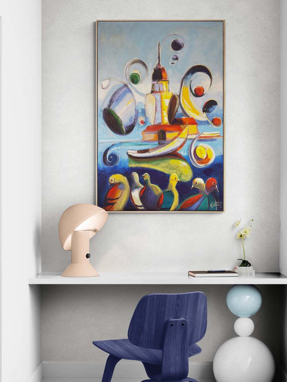 Kız Kulesinde Ritim Yağlı Boya Tablosu