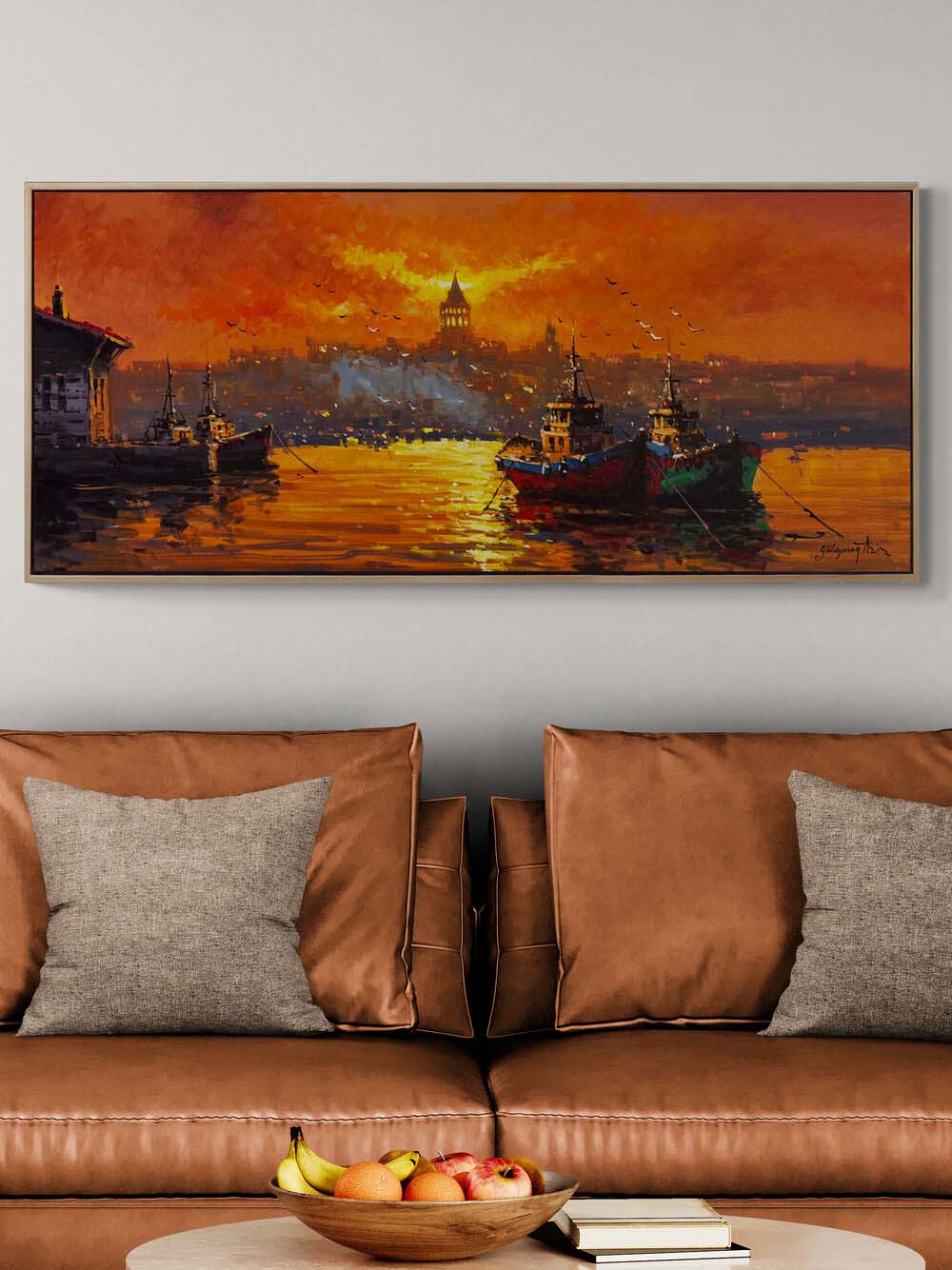 Kızıl Boğazda İskele Yağlı Boya Tablosu