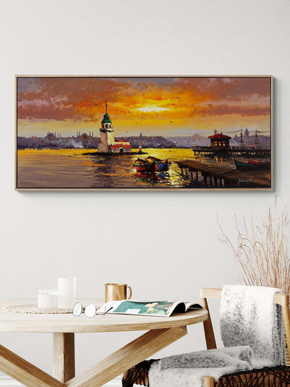 Üsküdar'da Günün Son Işığı Yağlı Boya Tablosu