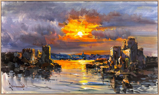 Hisarlarda Akşam Güneşi Yağlı Boya Tablosu
