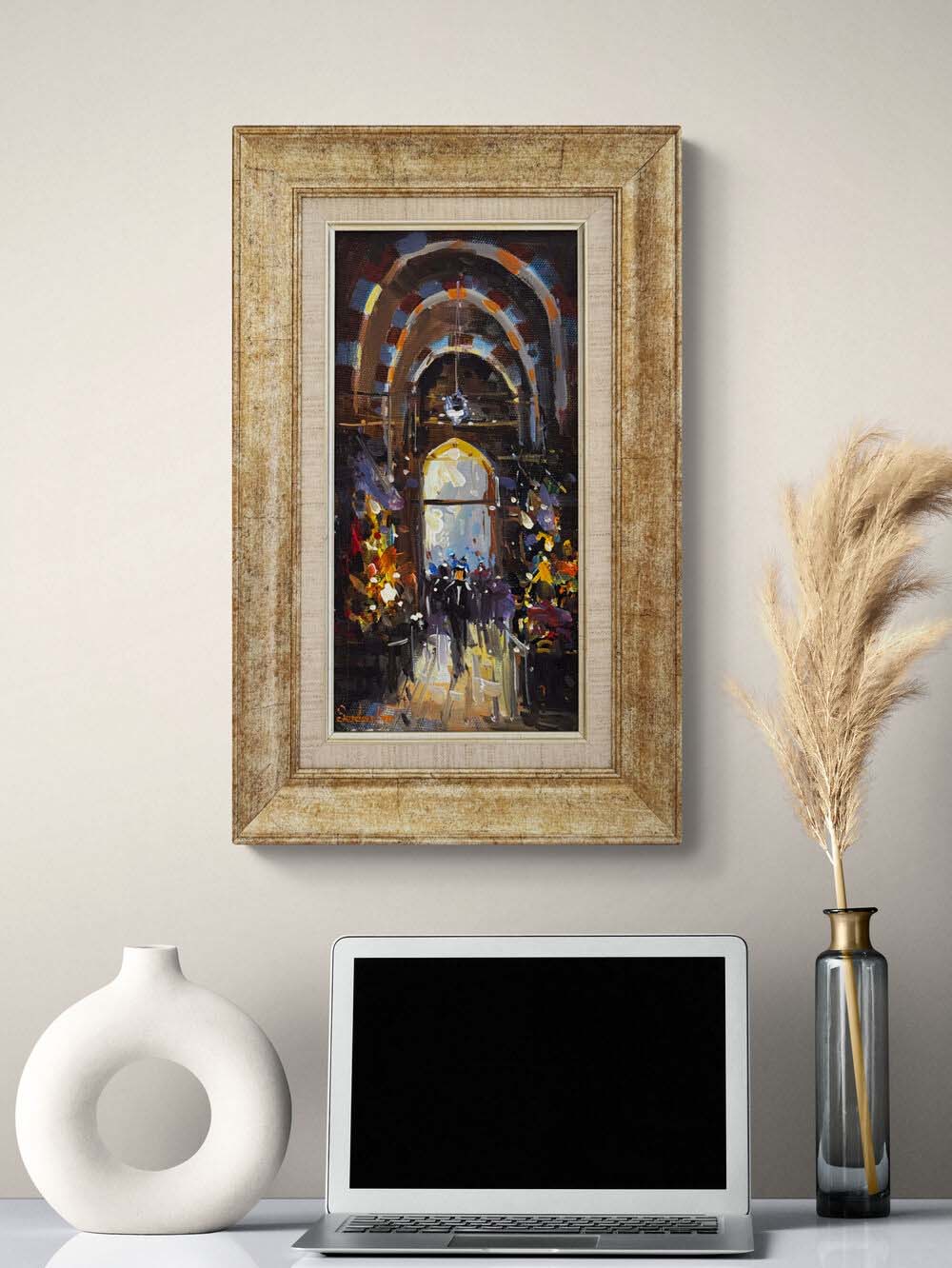 Kapalı Çarşıda Zaman Yağlı Boya Tablosu