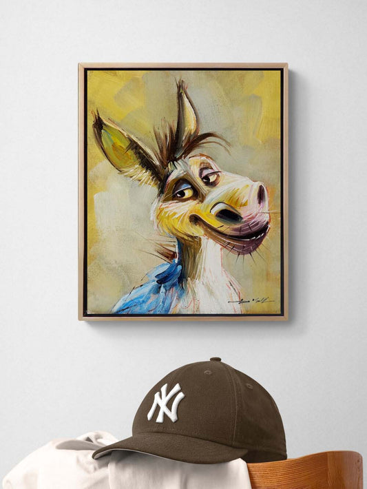 Sevimli Eşek Yağlı Boya Tablosu