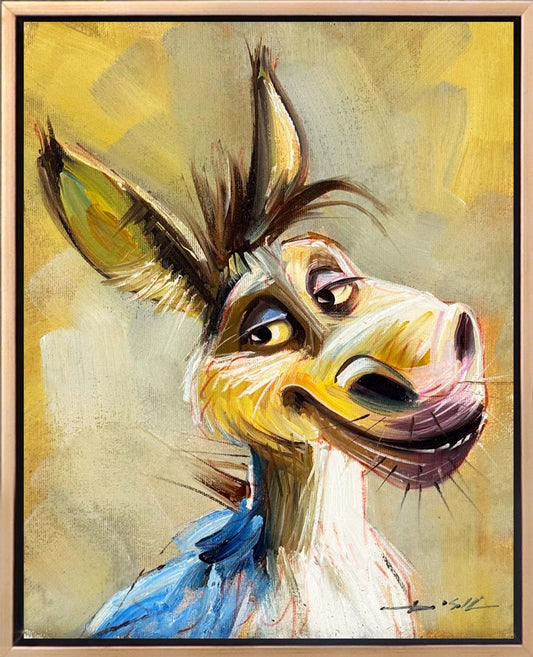 Sevimli Eşek Yağlı Boya Tablosu