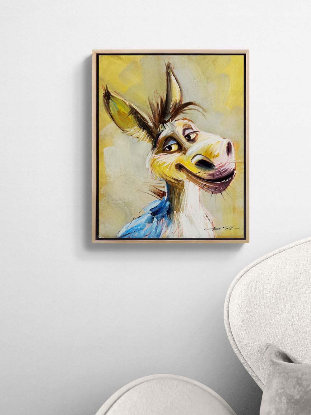 Sevimli Eşek Yağlı Boya Tablosu